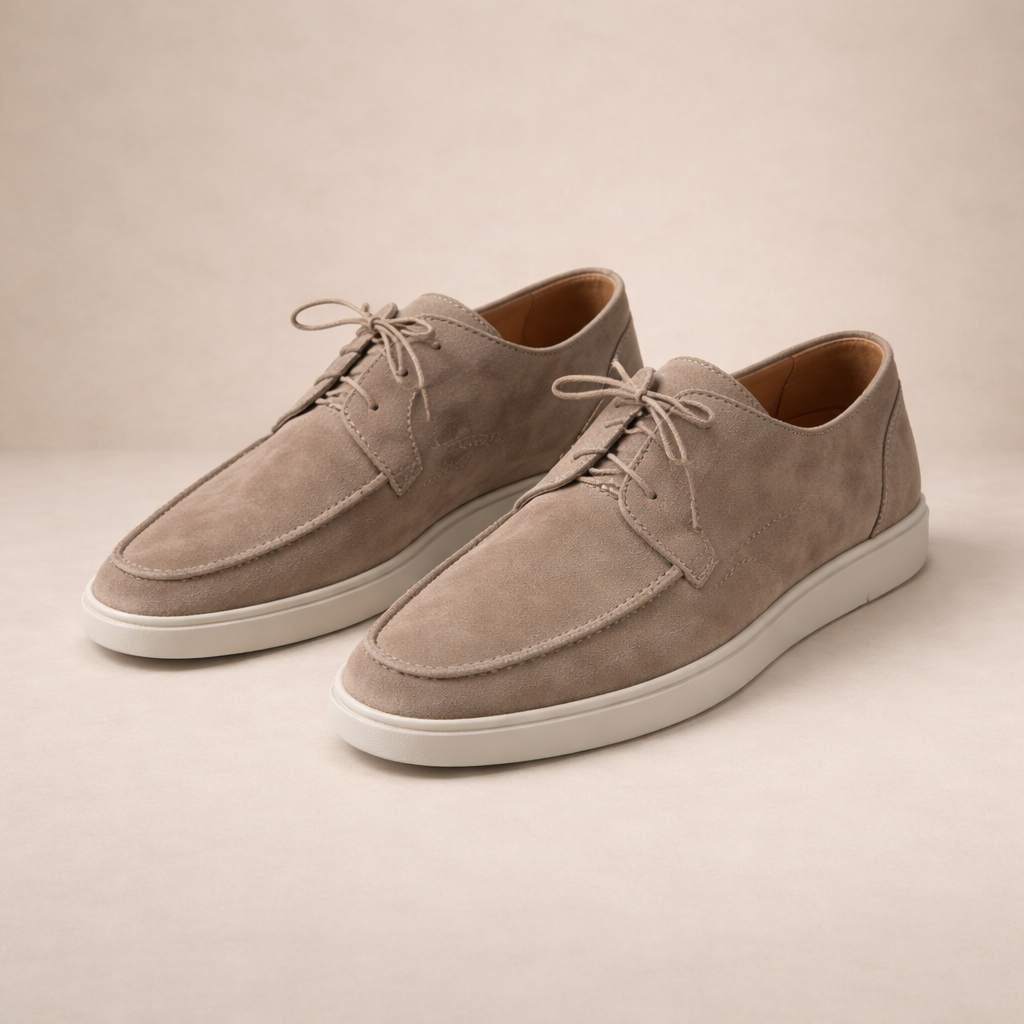 Męskie zamszowe buty sznurowane, casualowo-eleganckie
