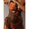 Bikini femme olive avec détails anneau et lacets