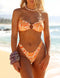 Dámské push-up bikini s oranžovými spirálovými vzory