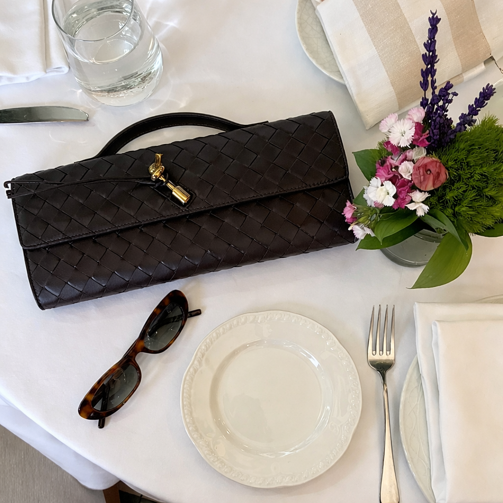 Woven Clutch with Removable Shoulder Strap
