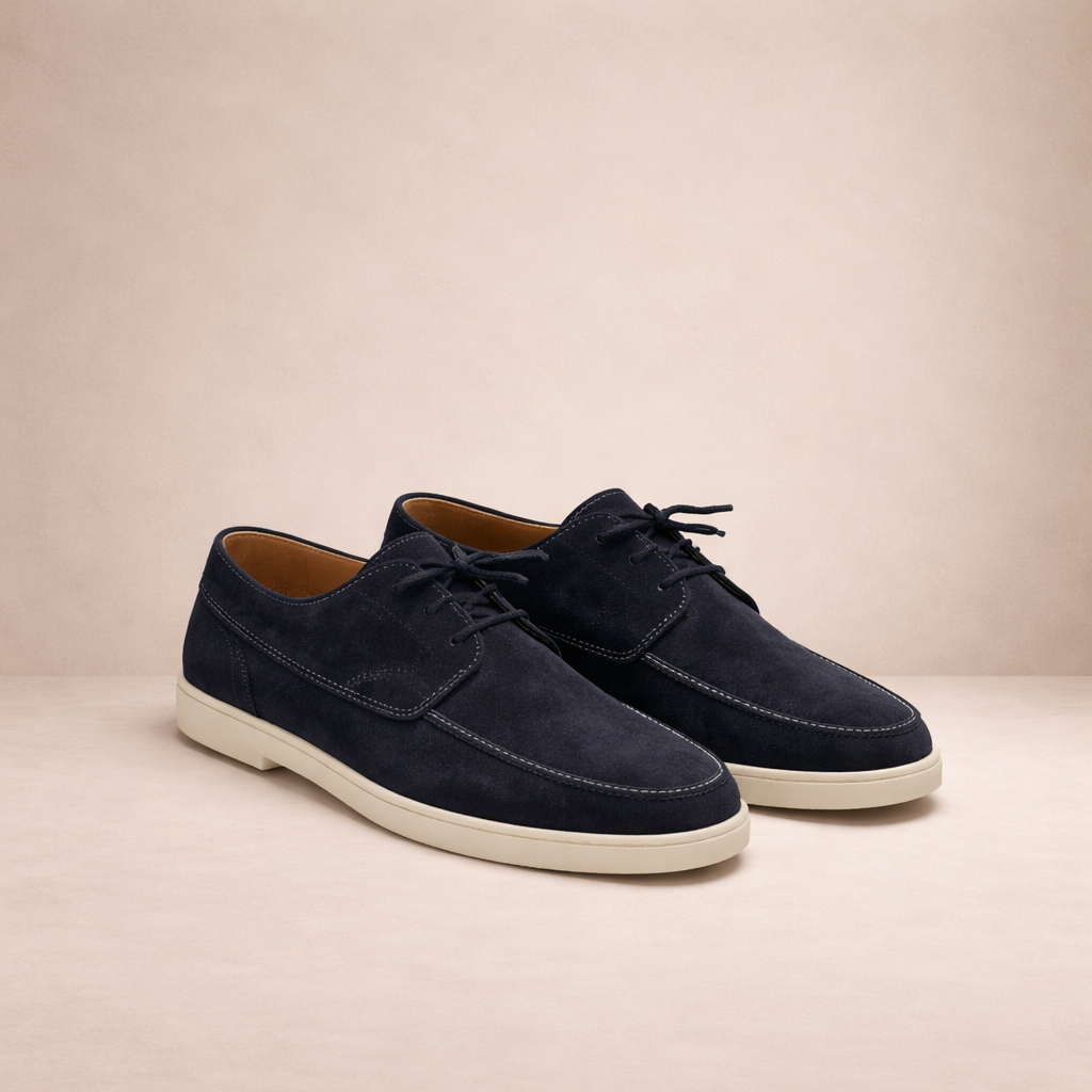 Męskie zamszowe buty sznurowane, casualowo-eleganckie