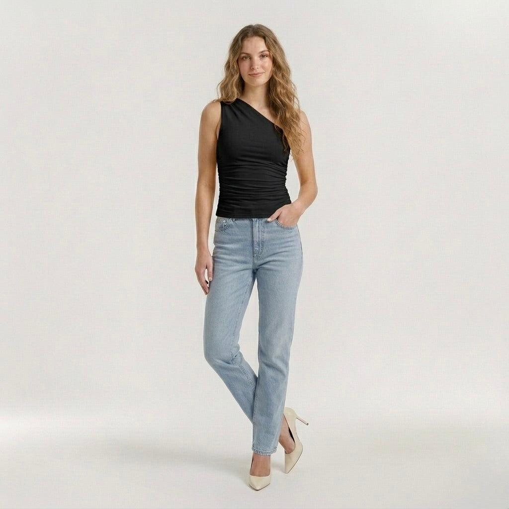 Női Slim Fit Felső – Alapvető Ujjatlan Nyári Póló