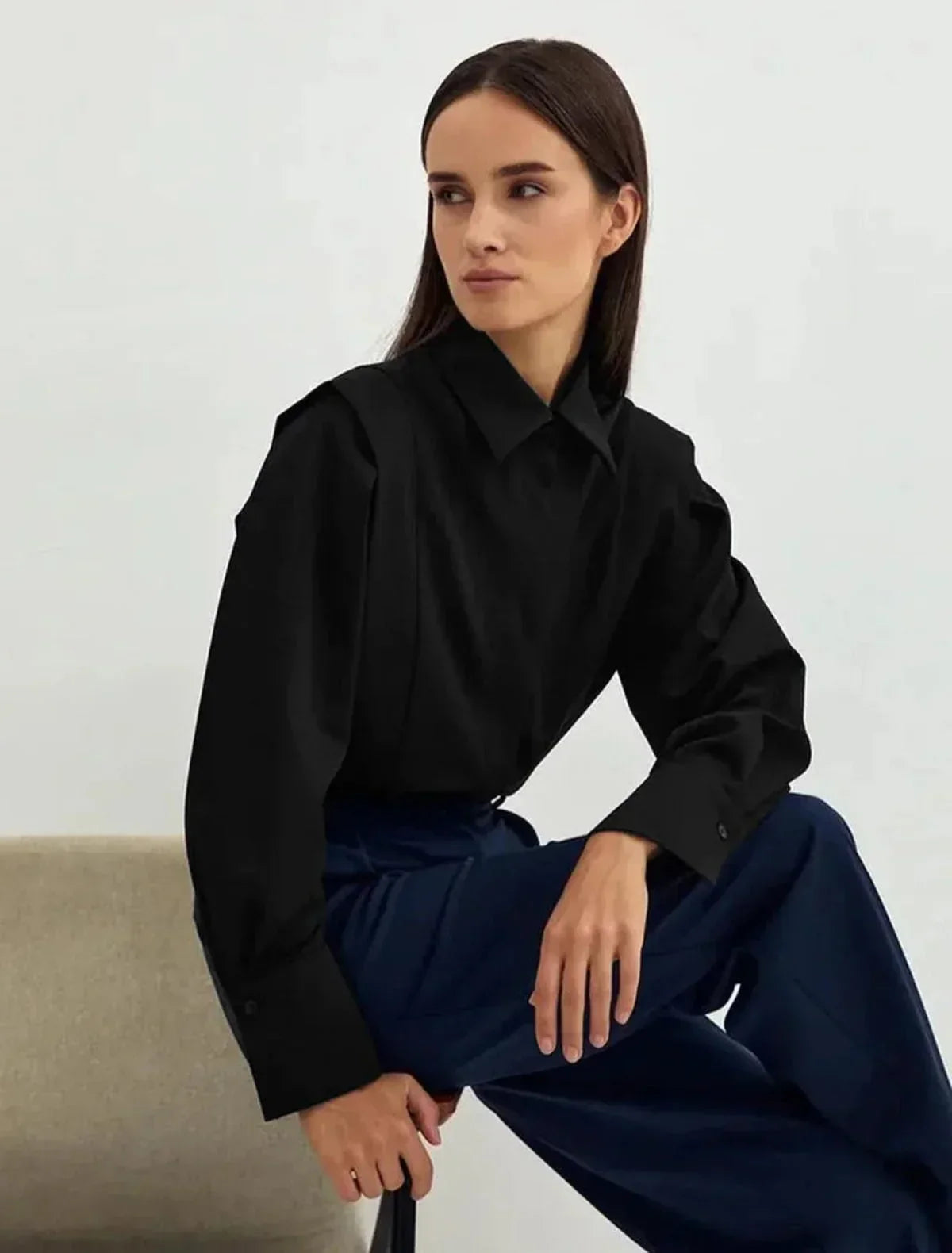 Damebluse med tern, flere knapper og forskellige farver