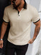 Pánské polo s texturovaným vzorem, krátké rukávy, slim fit, prodyšné