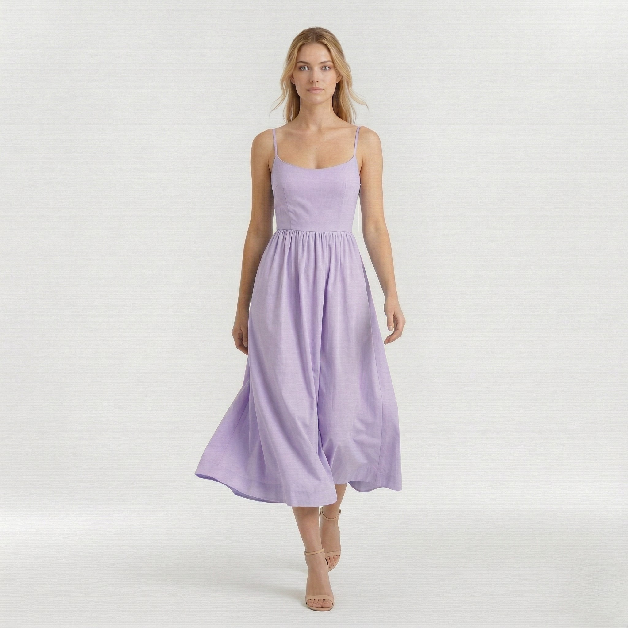 Robe midi trapèze pour femme style ascot pour invitée de mariage