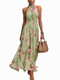 Maxi robe femme à col montant avec imprimé floral