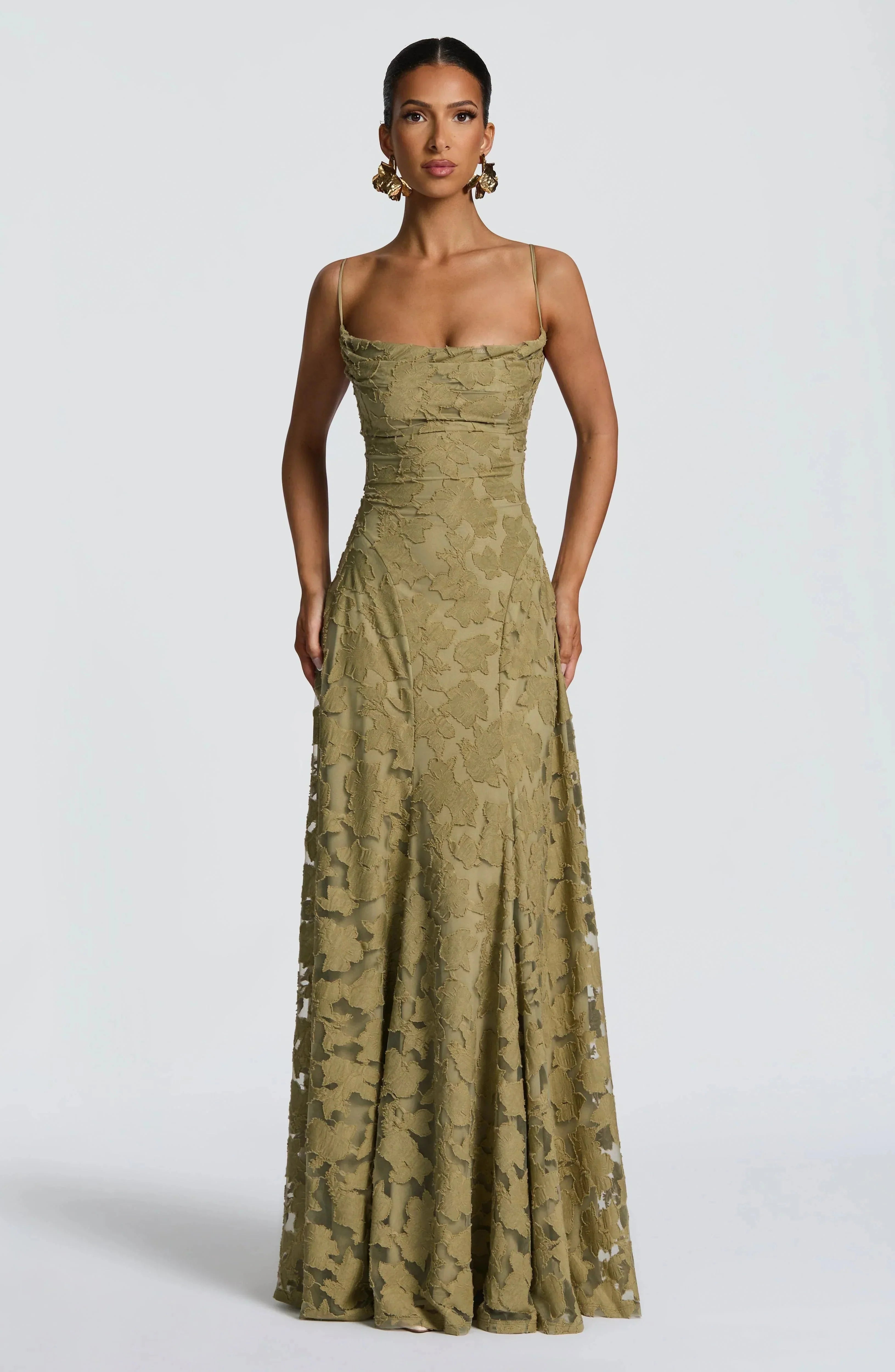 Maxi robe femme sans manches avec capuche et motif floral