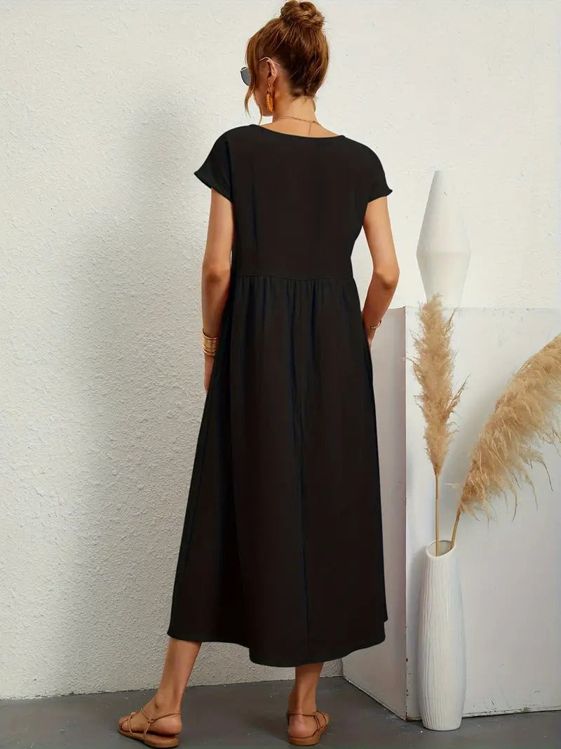Vestido em Linho Premium com Bolsos