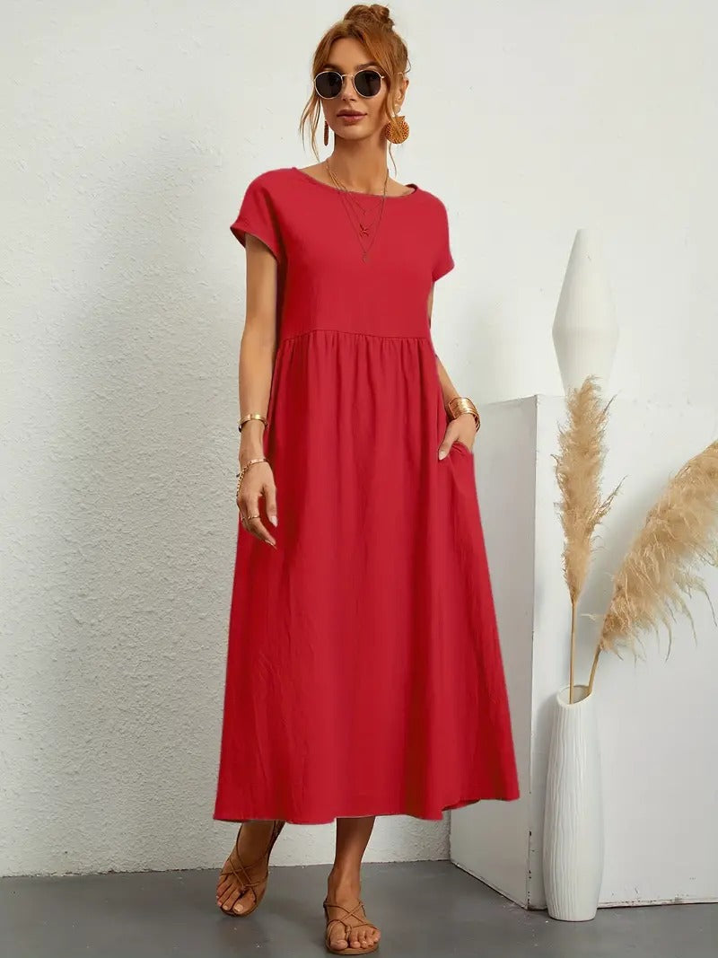 Vestido em Linho Premium com Bolsos