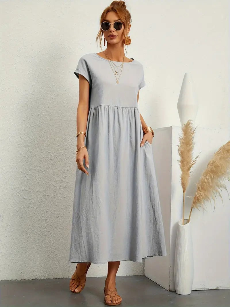 Vestido em Linho Premium com Bolsos