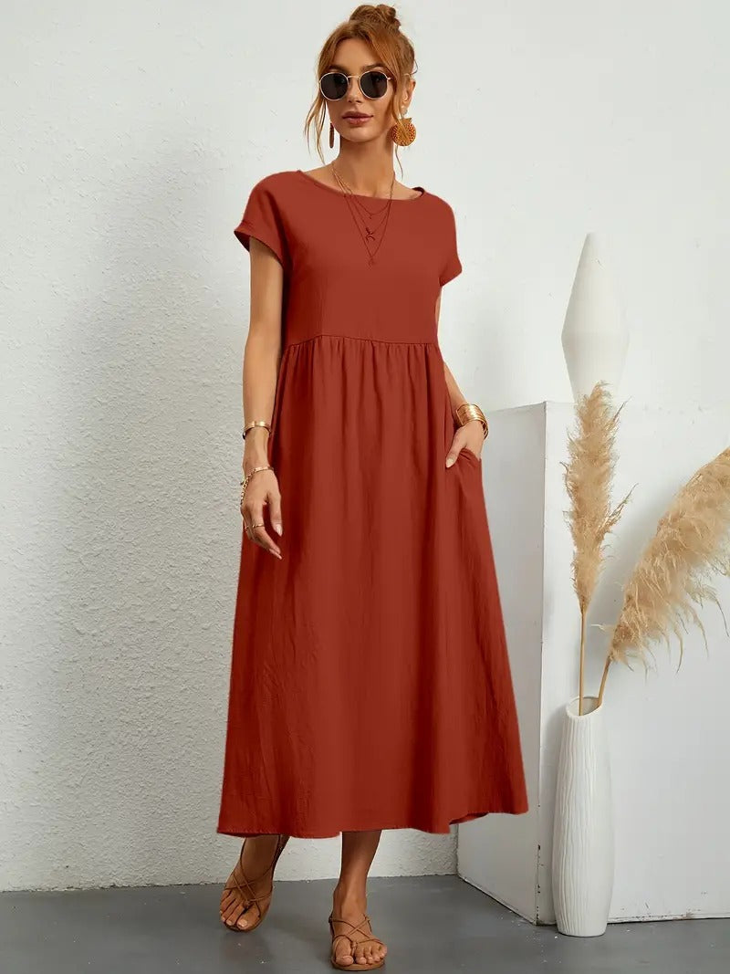 Vestido em Linho Premium com Bolsos