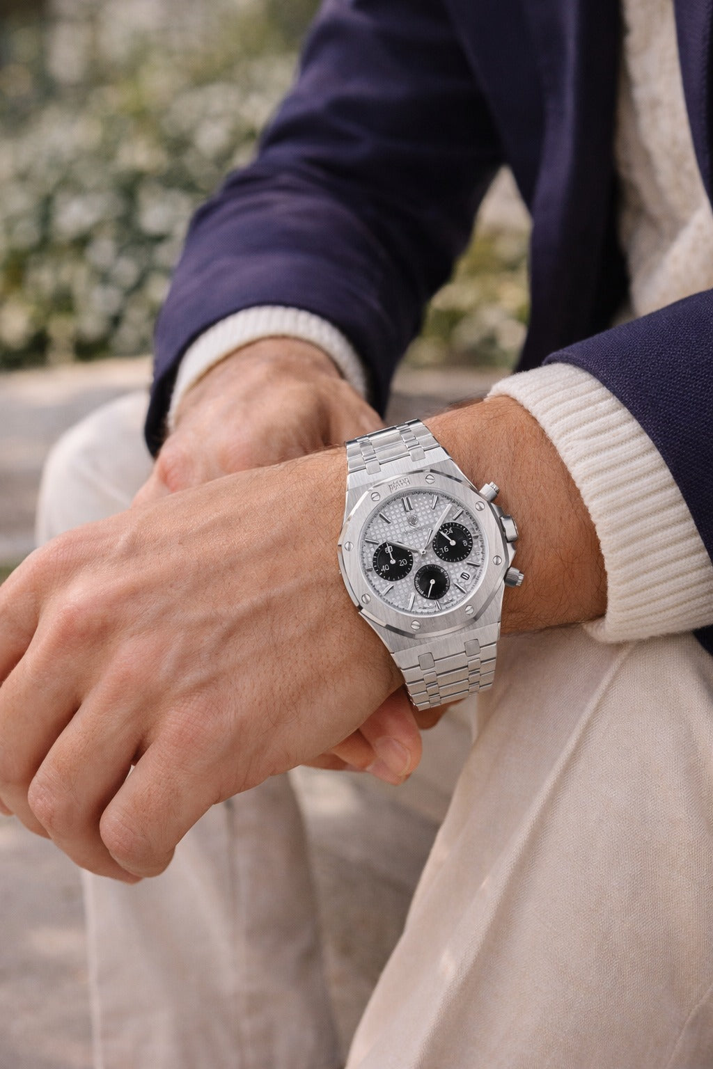 Lucas | Męski zegarek na bransolecie ze stali nierdzewnej z chronografem