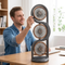 Ventilateur portable avec trois têtes orientables