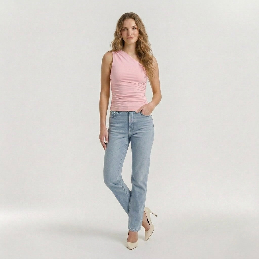 Női Slim Fit Felső – Alapvető Ujjatlan Nyári Póló