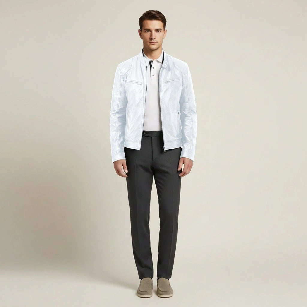 Kožená bunda v mestskom štýle