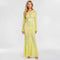 Robe longue femme en dentelle avec manches longues robe élégante ajustée de soirée