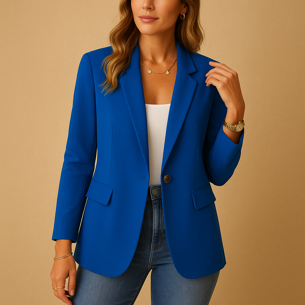 Dámské elegantní sako s jedním knoflíkem, slim fit a klasickým klopovým límcem