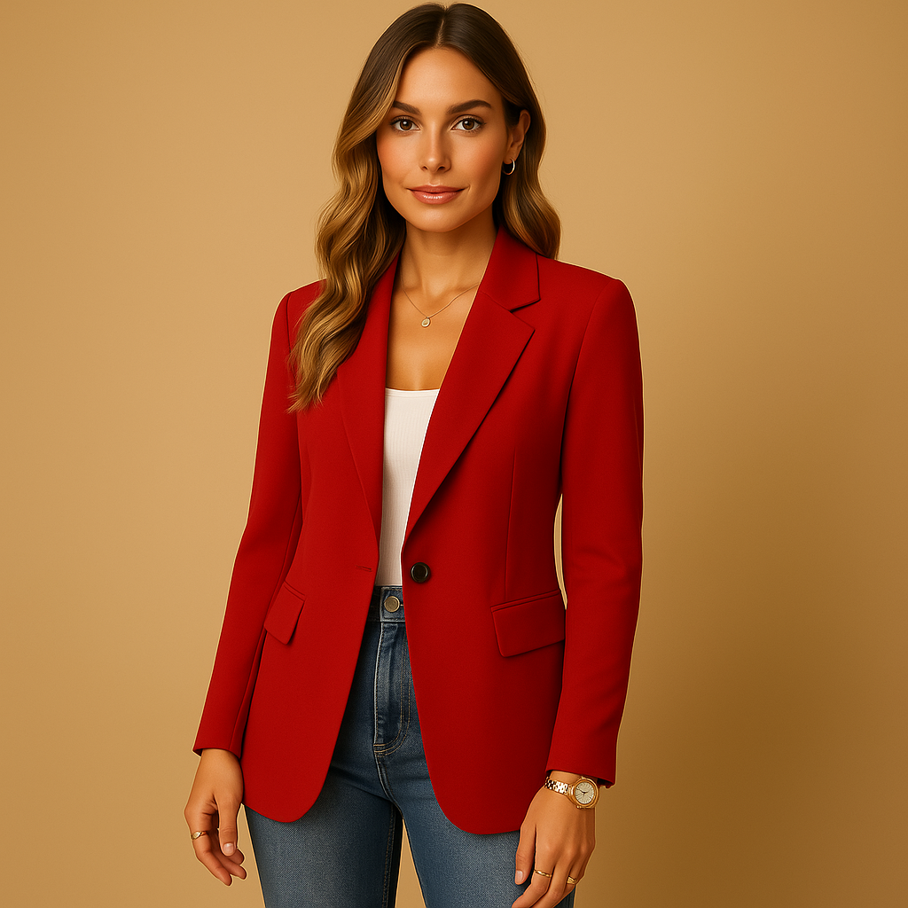 Dámské elegantní sako s jedním knoflíkem, slim fit a klasickým klopovým límcem