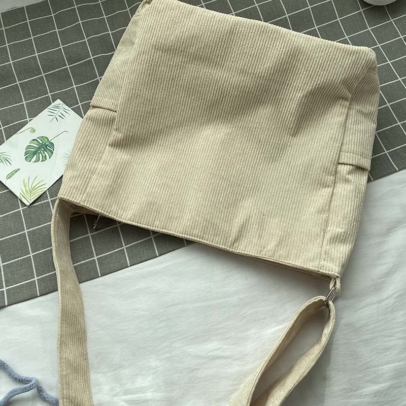 Sac bandoulière en velours côtelé