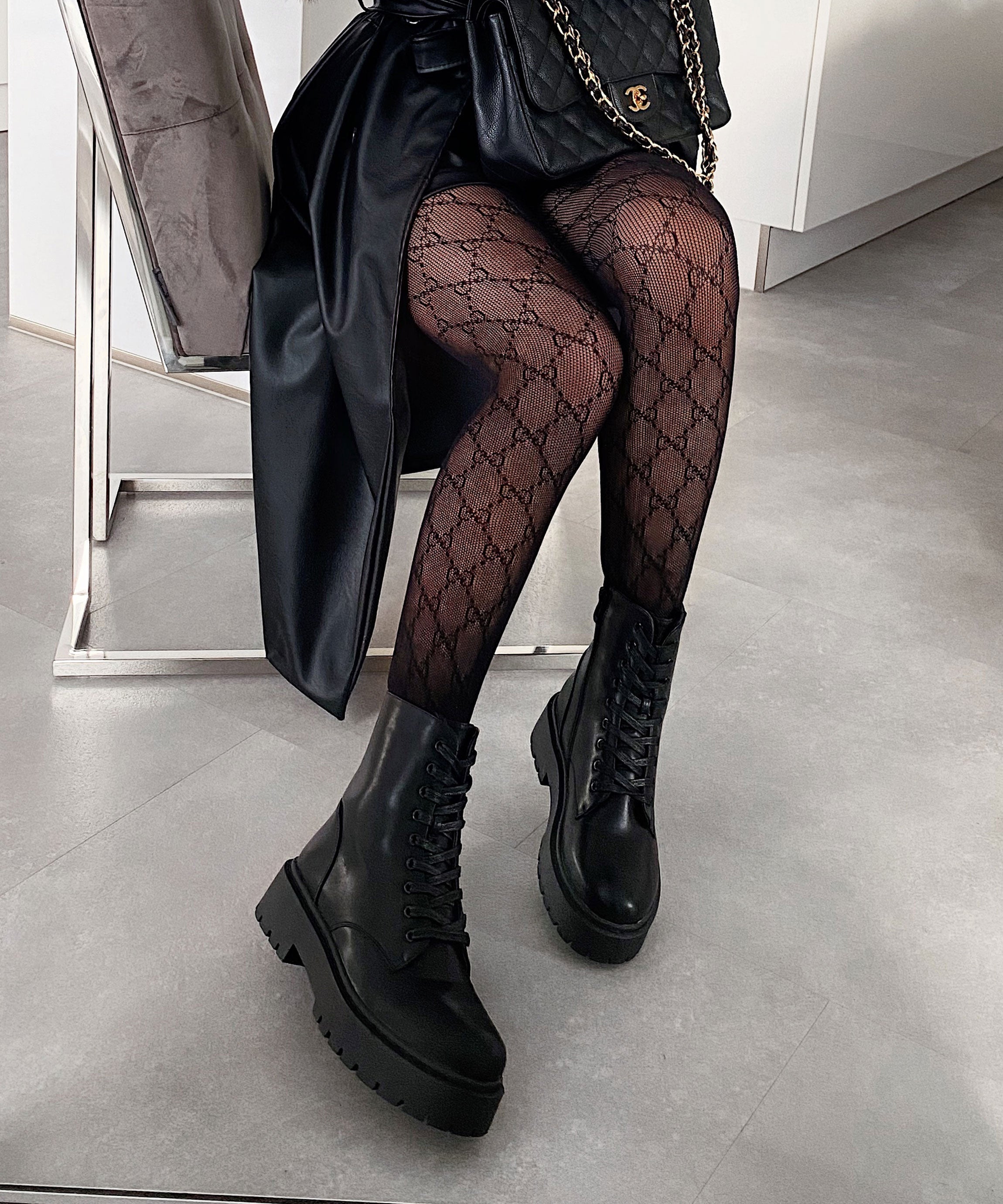 Stivaletti da Combattimento con Zeppa da Donna | Stivaletti con Lacci e Suola Spessa