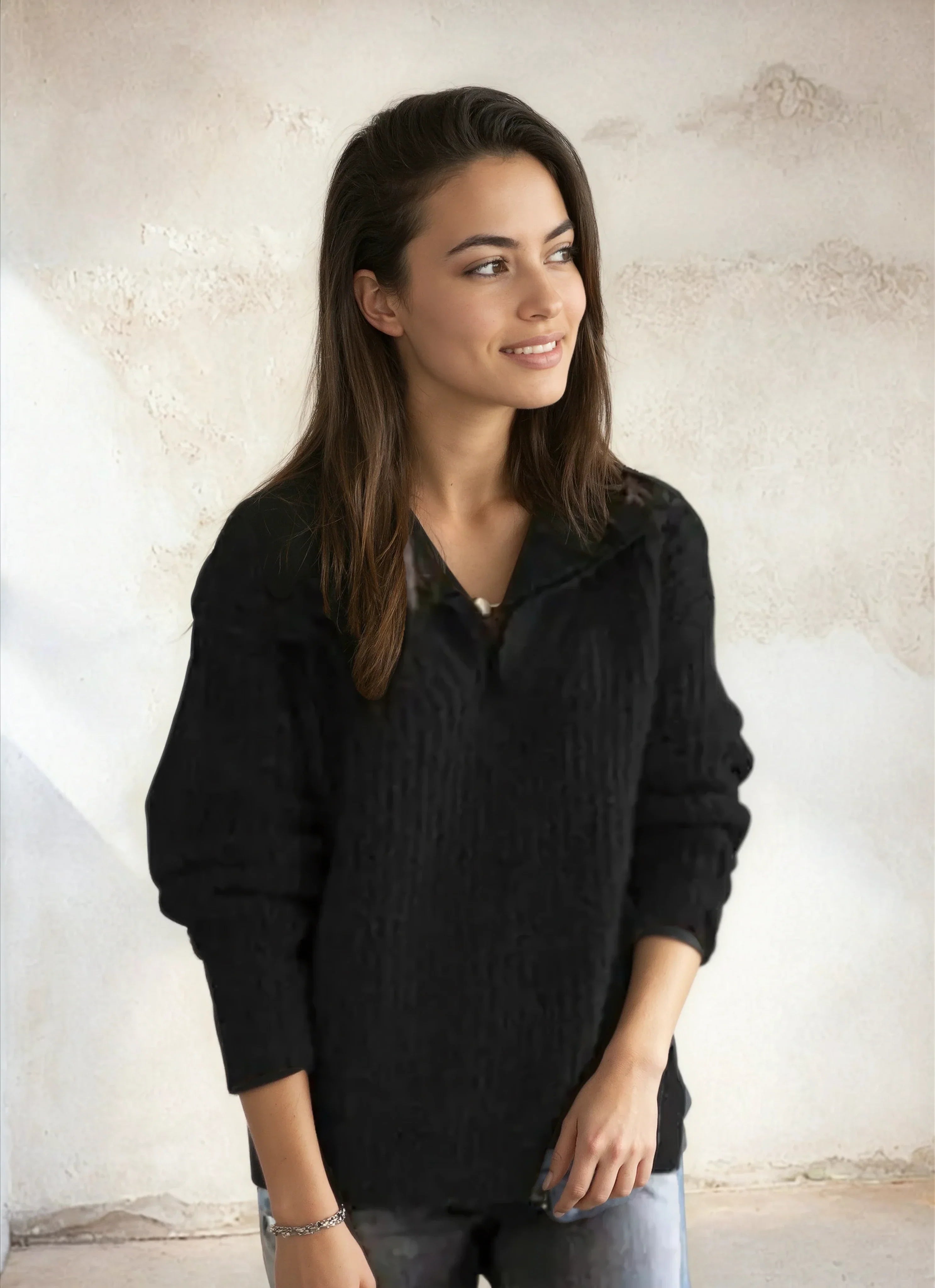 Adrianna™ Chic half-zip sweater til kvinder