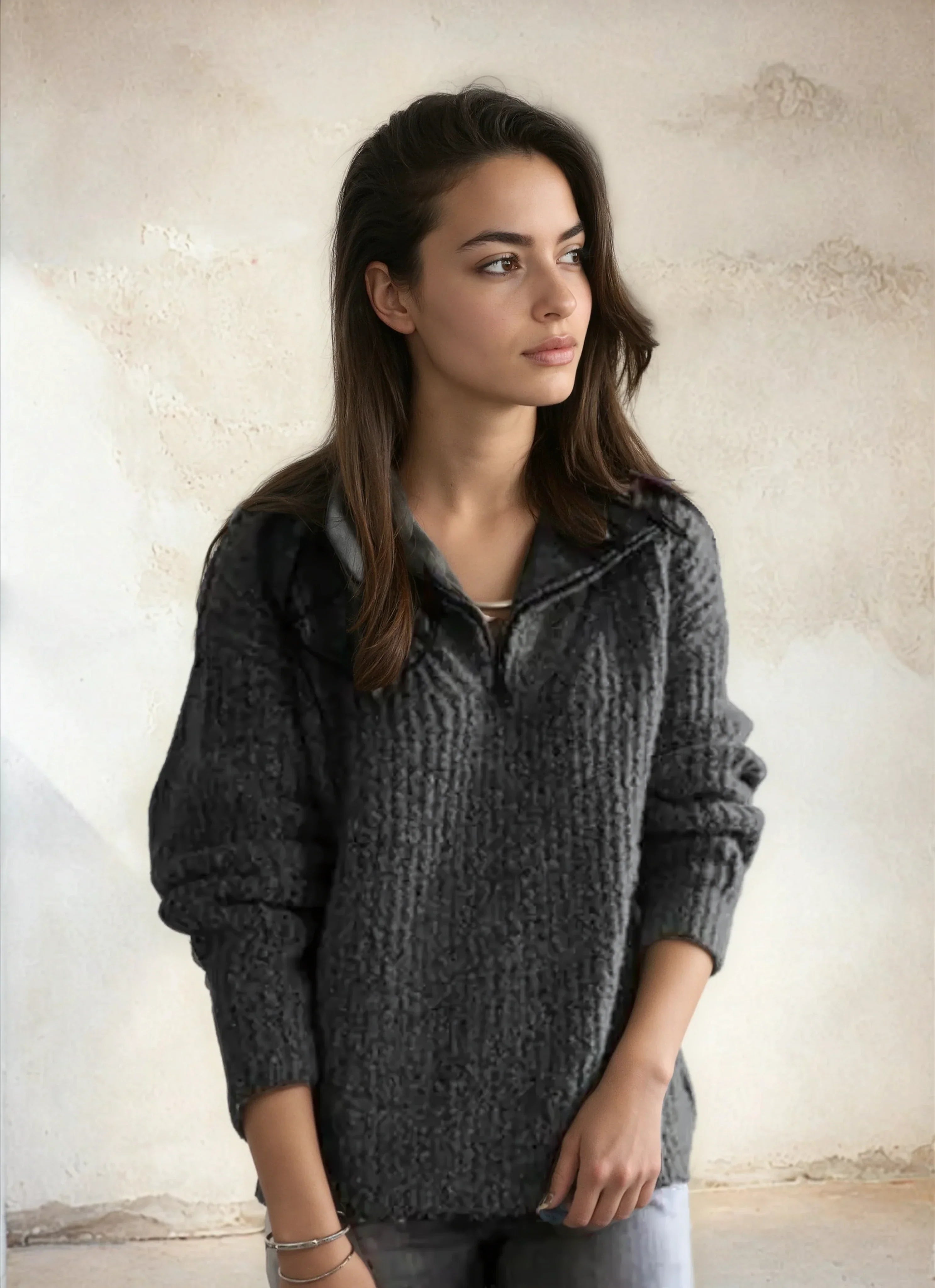 Adrianna™ Chic half-zip sweater til kvinder