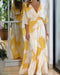 Women's Dress – Elegant Floral Dress with Contrasting Details and Feminine Cut