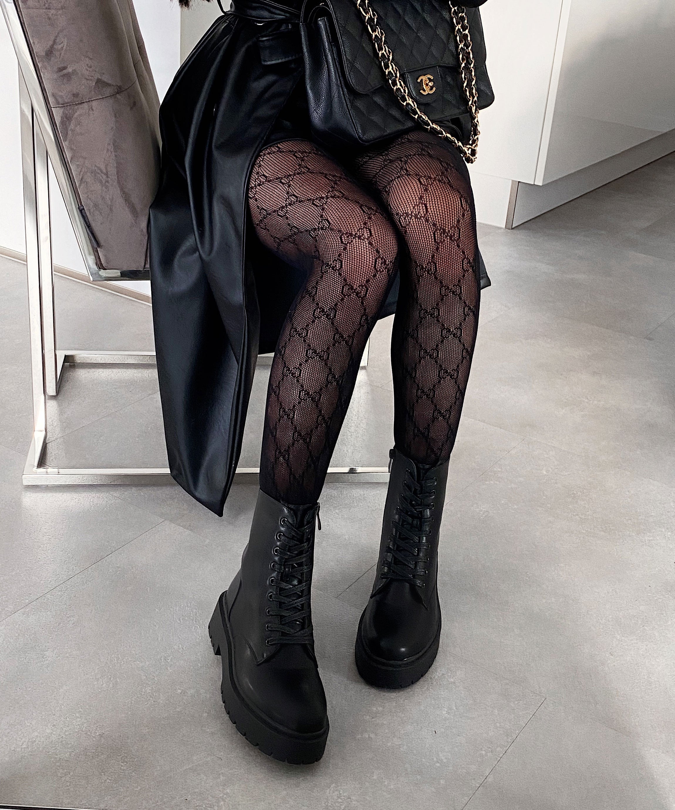 Stivaletti da Combattimento con Zeppa da Donna | Stivaletti con Lacci e Suola Spessa