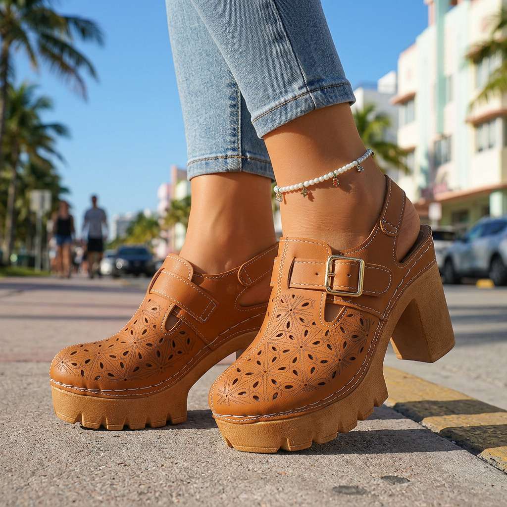 Platform-sandaler med spænde