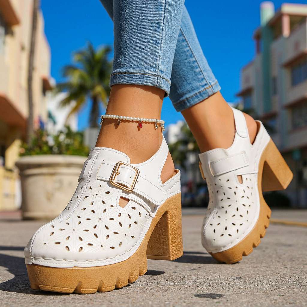 Platform-sandaler med spænde