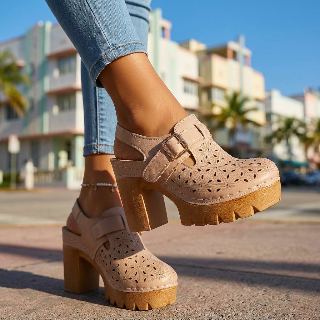 Platform-sandaler med spænde