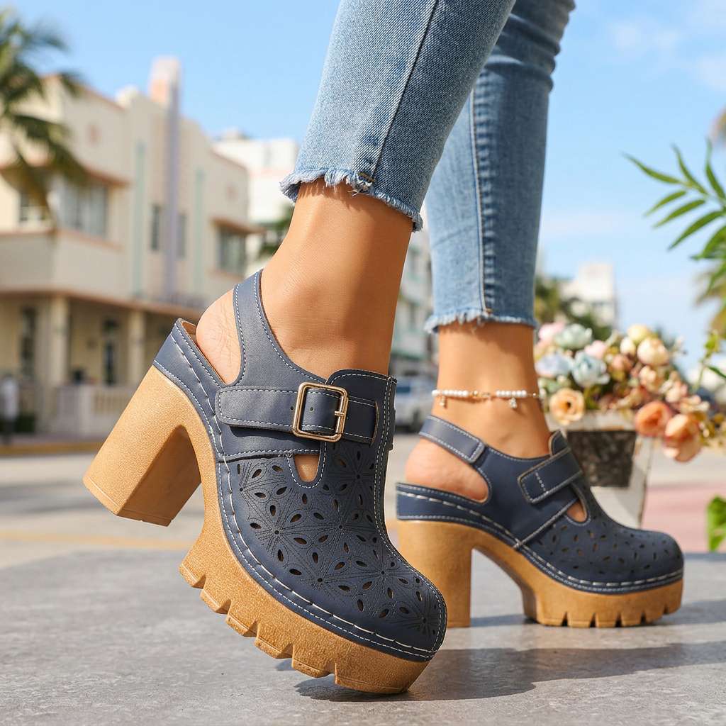 Platform-sandaler med spænde