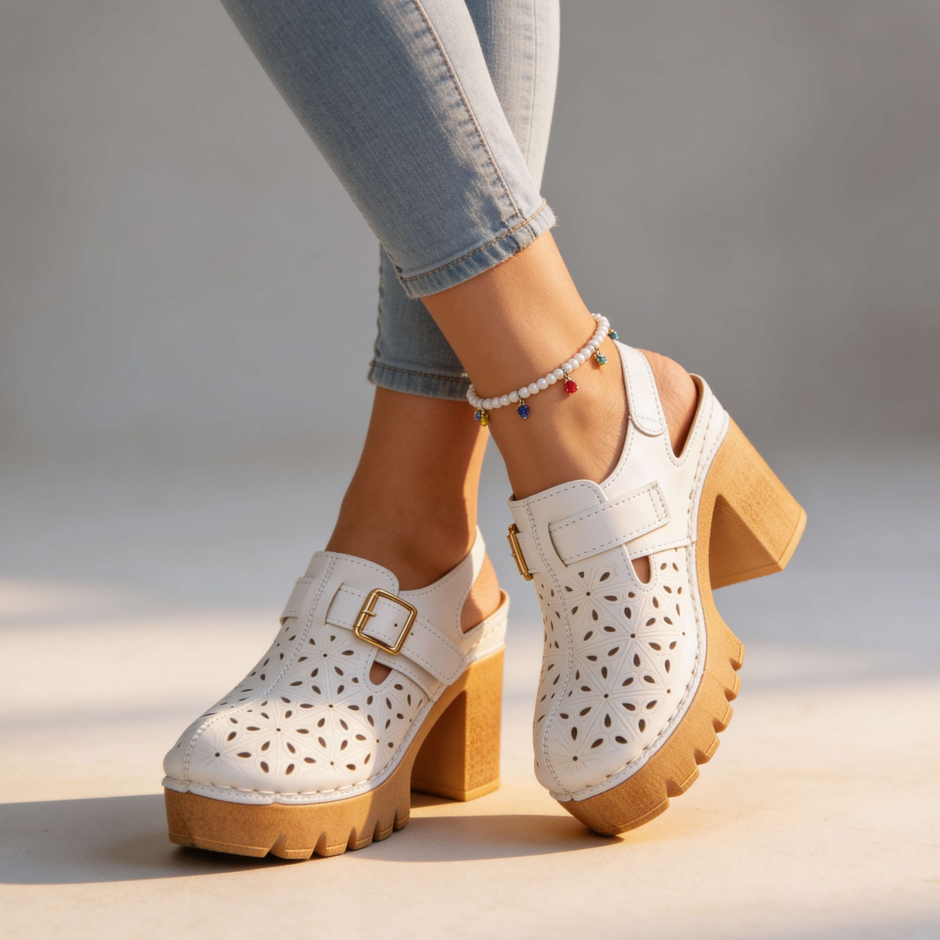 Platform-sandaler med spænde