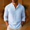 Men's Long Sleeve Linen Henley Shirt
