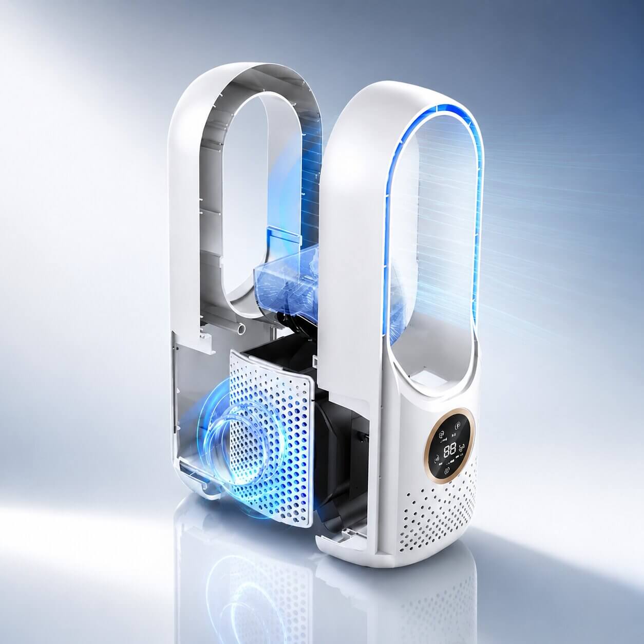 Ventilateur tour sans pales silencieux pour bureau