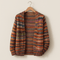 Cardigan a Righe Colorato Boho da Donna | Maglione Caldo Multicolore in Maglia