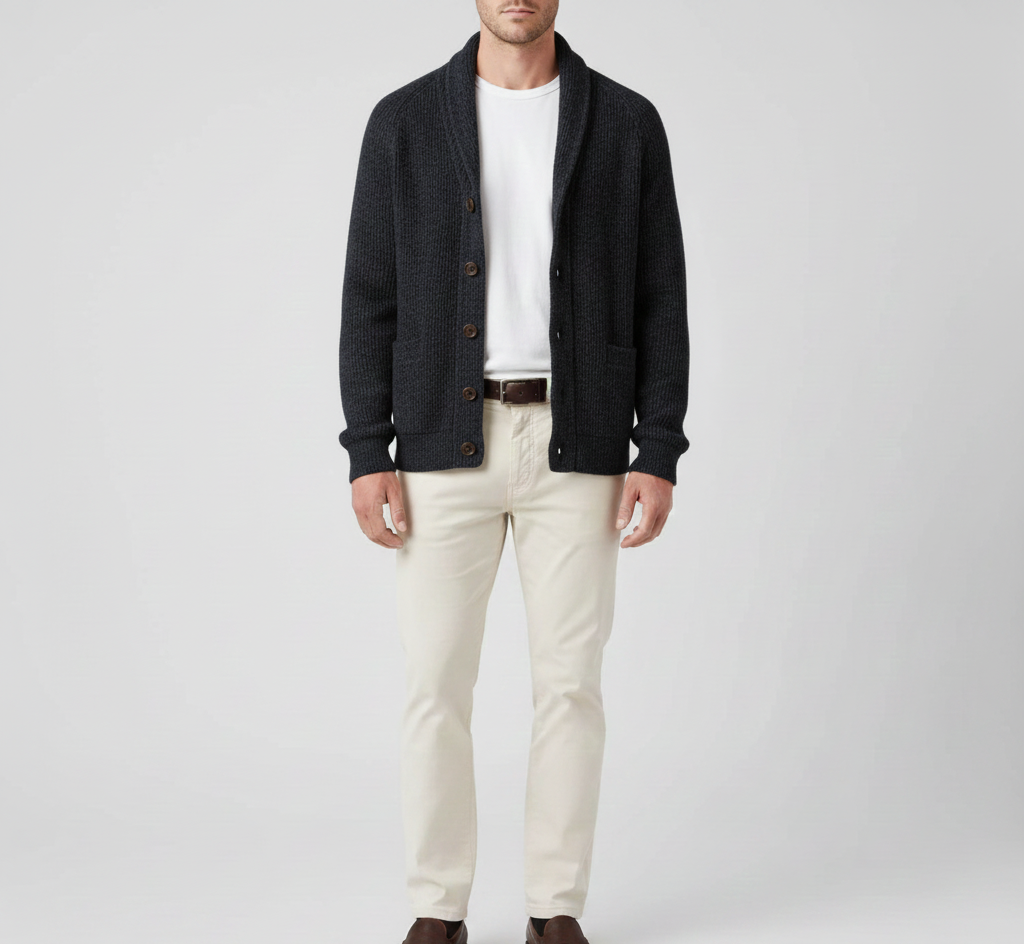 Valerios Fashion cardigan uomo in lana