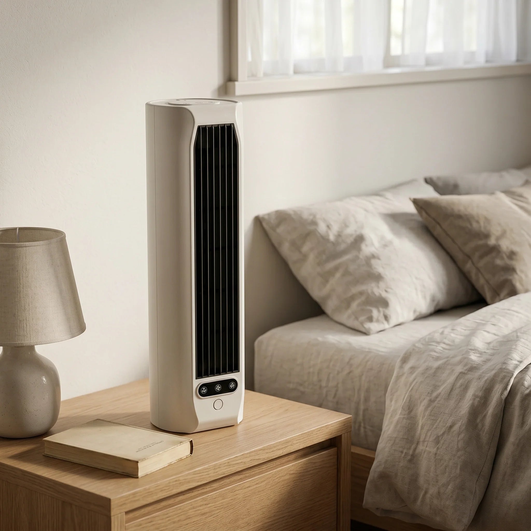 Compact Tower Fan with Oscillation for Home and Office