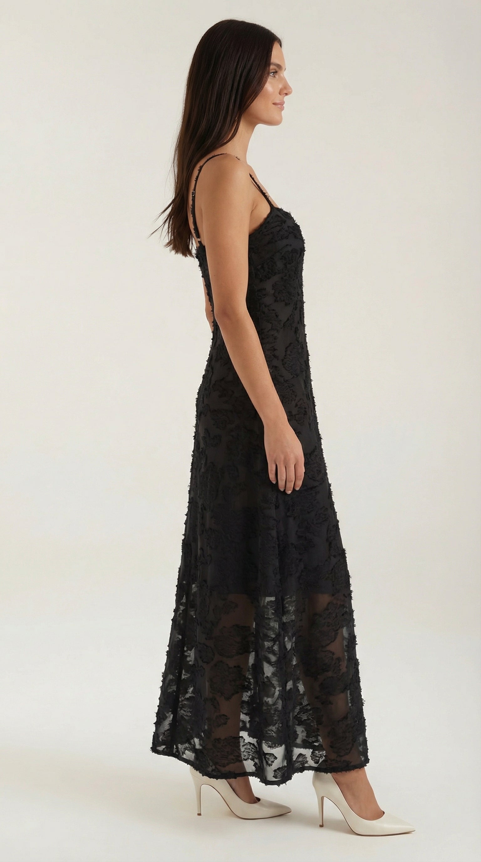 Arabelle Maxi Dress in Jacquard Fabric