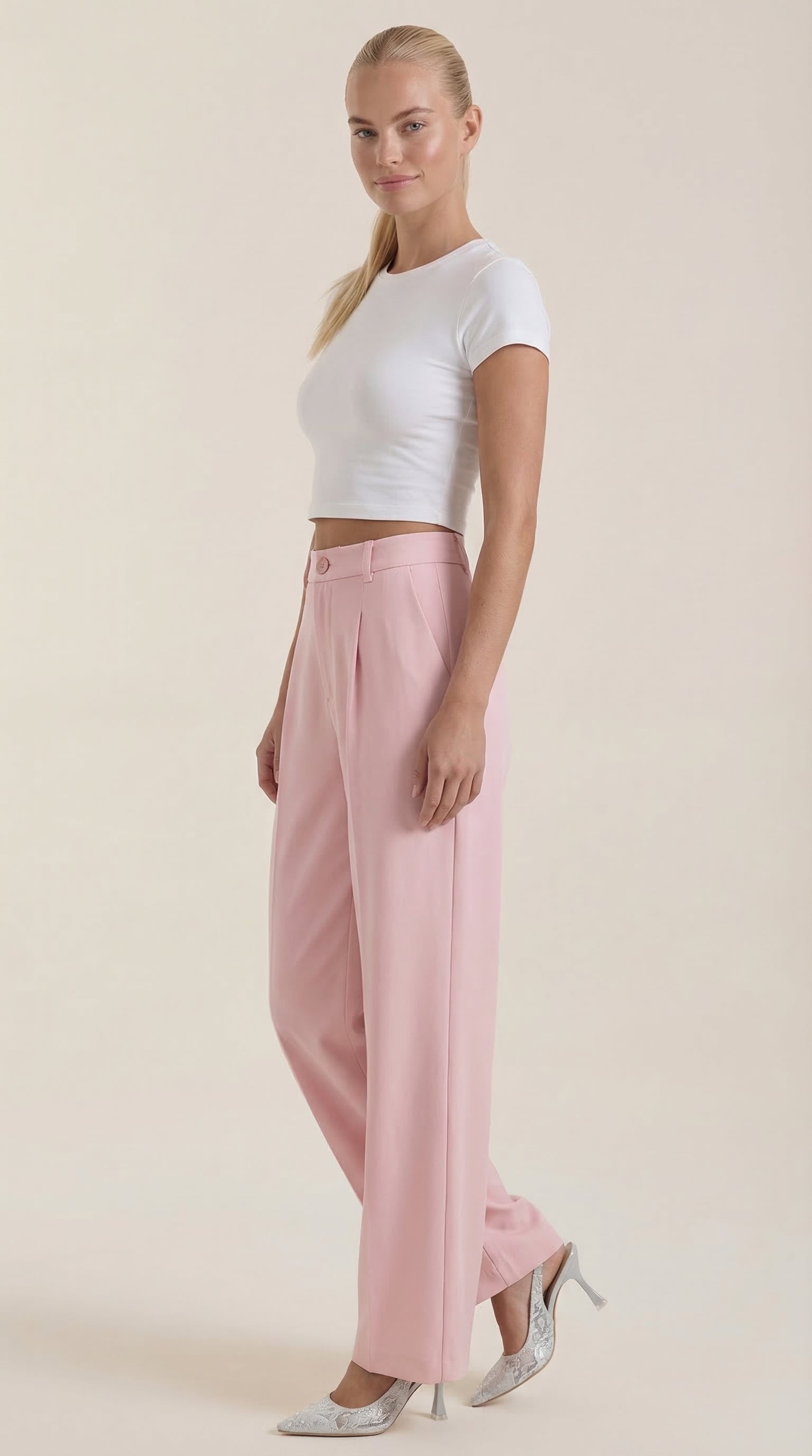 Rebecca παντελόνι γραφείου με φαρδιά μπατζάκια