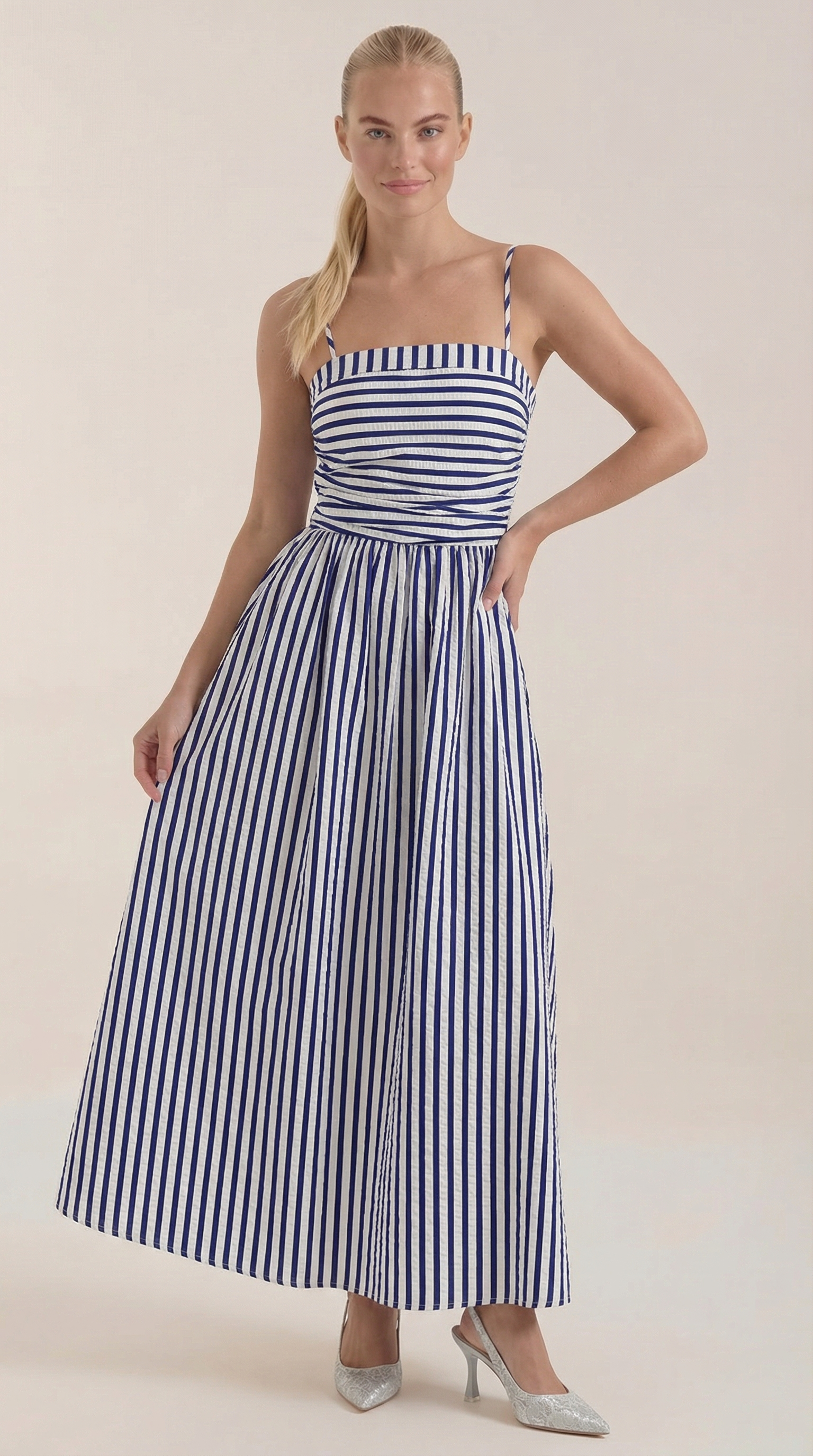 Sandra Maxi šaty s pruhy
