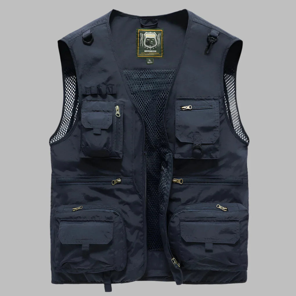 Gilet utilitaire homme multipoches sans manches