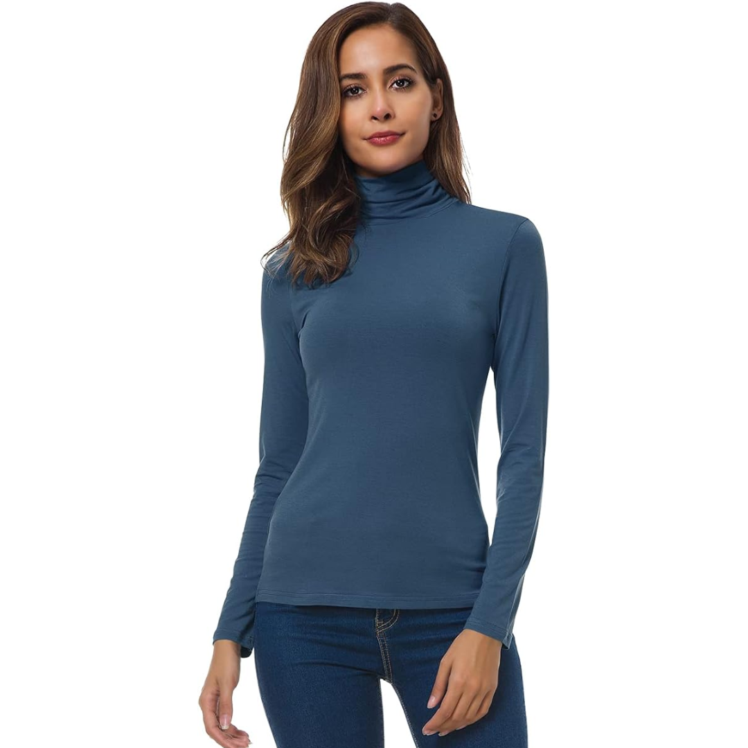 Maglia Dolcevita da Donna Calda a Maniche Lunghe | Top Invernale Elasticizzato a Vestibilità Slim