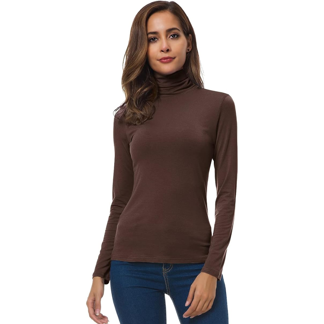 Maglia Dolcevita da Donna Calda a Maniche Lunghe | Top Invernale Elasticizzato a Vestibilità Slim