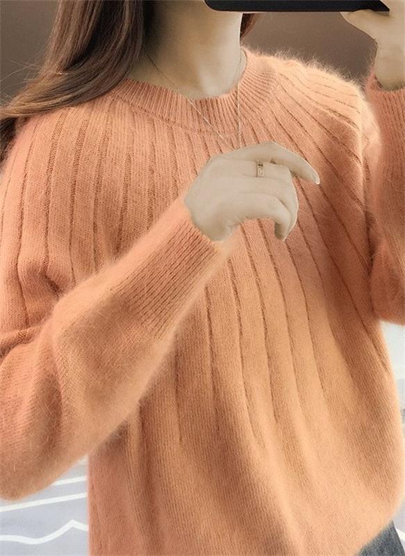 Maglione da Donna Morbido a Coste Vestibilità Comoda | Pullover Invernale Caldo a Maniche Lunghe