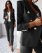 Ensemble élégant pour femme avec blazer croisé et pantalon assorti