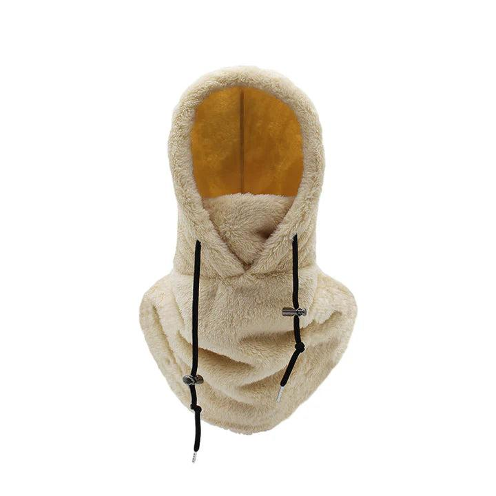 Unisex Neck Warmer with Hood and Adjustable Drawstring