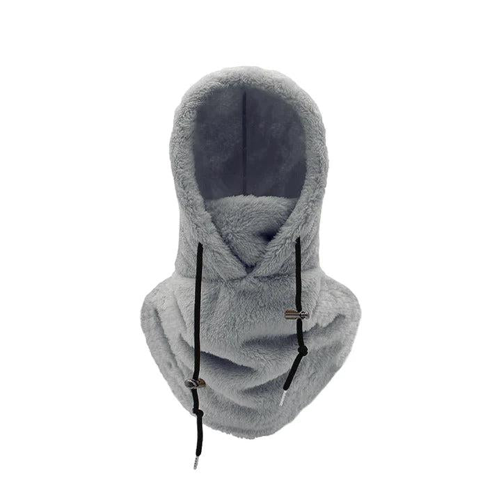 Unisex Neck Warmer with Hood and Adjustable Drawstring