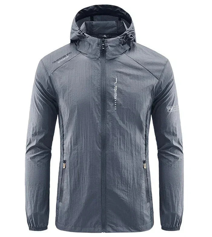Veste d'été légère pour homme avec capuche | Veste coupe-vent respirante et protectrice contre le soleil pour un usage quotidien