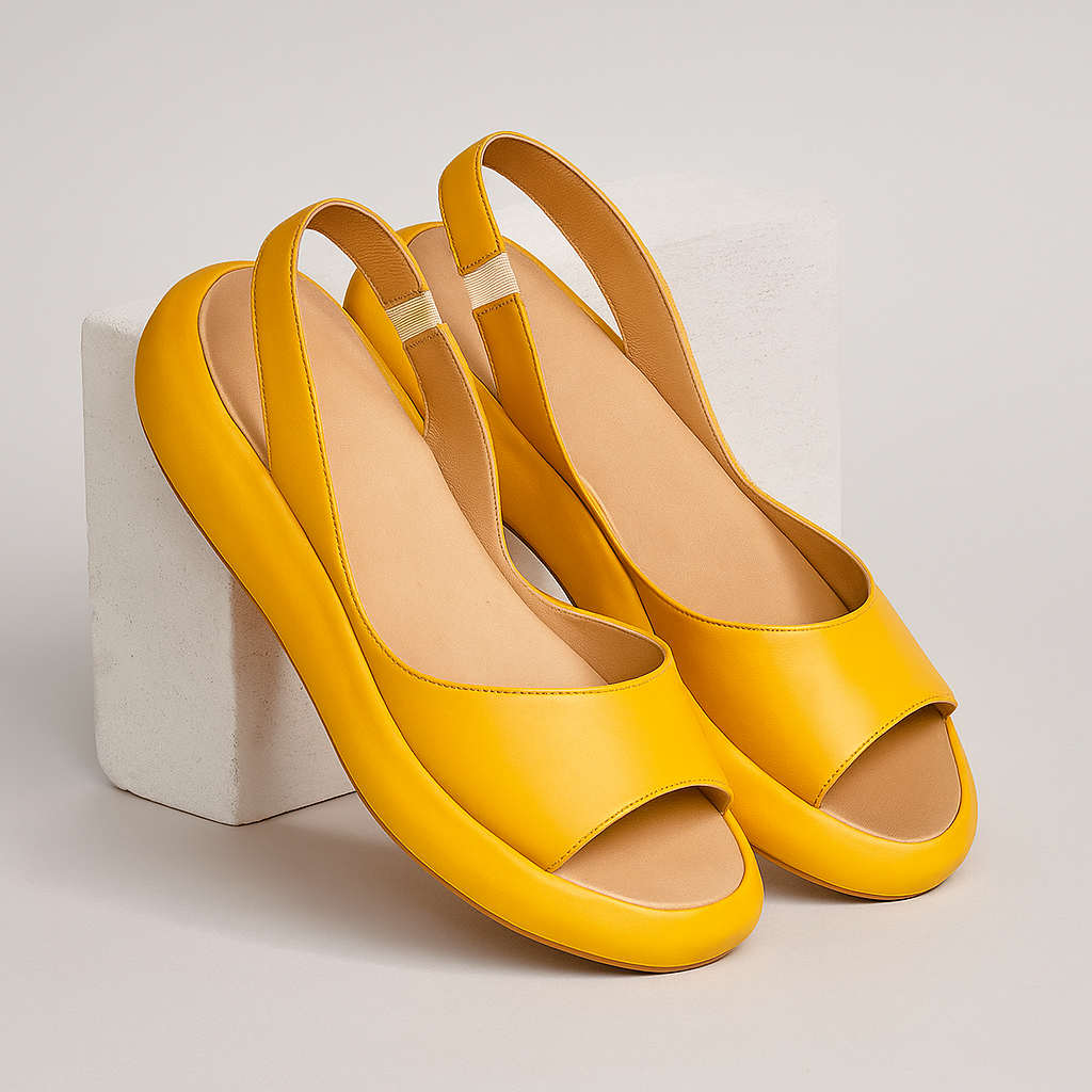 Sandales basses à bride arrière et bout ouvert pour femme